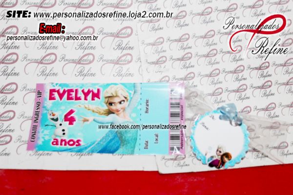 10 Convites Ingresso Frozen